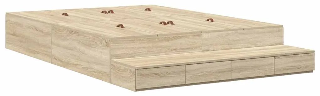 Cama de Armazenamento Sonoma Carvalho 140x190 cm