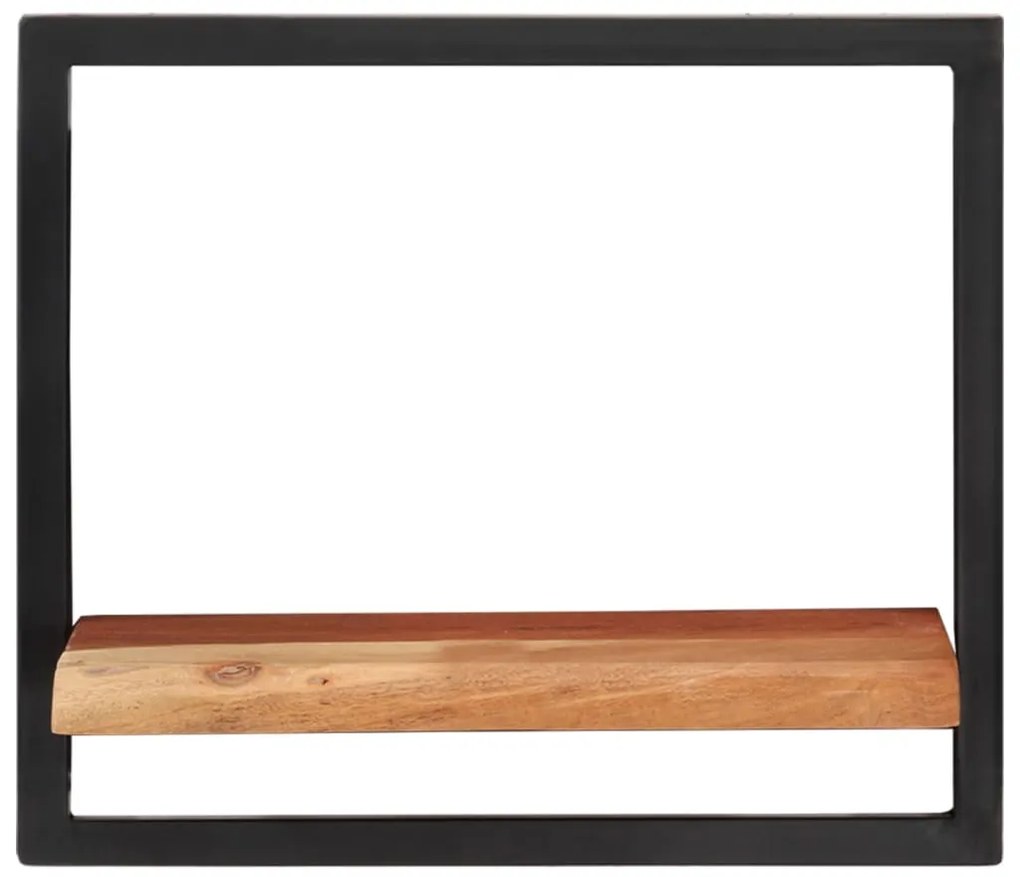 Prateleiras de parede 2 pcs 40x24x35 cm acácia maciça e aço