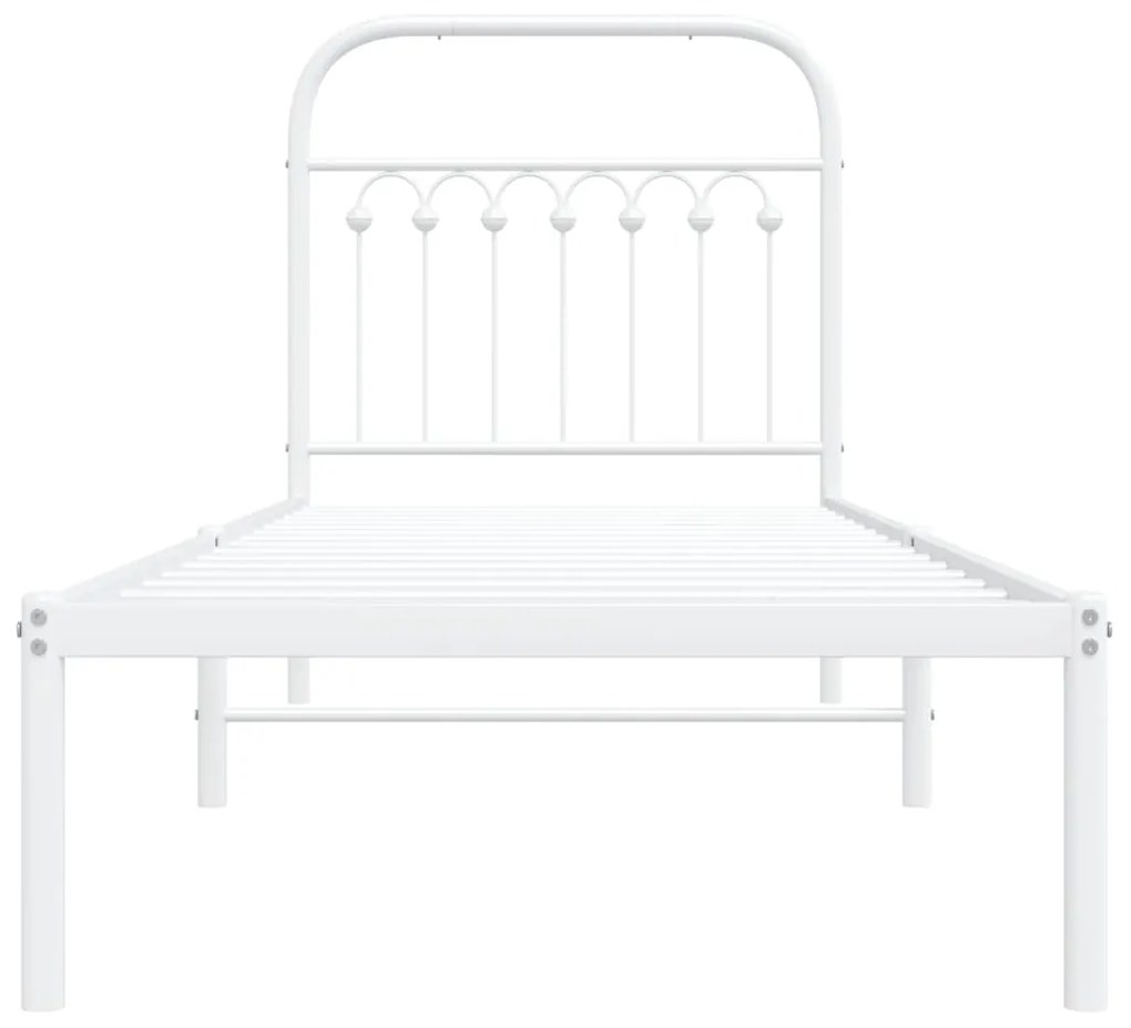 Estrutura de cama com cabeceira 80x200 cm metal branco