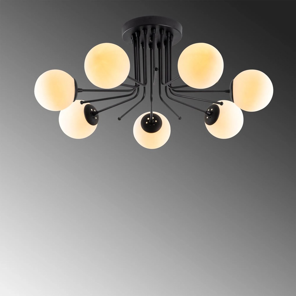 Candeeiro de Teto Daisy – Preto – Diâmetro 90 cm, Altura 35 cm