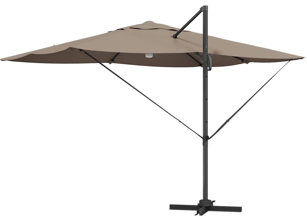 Guarda-sóis Cantilever - Taupe Taupe Tecido Grande