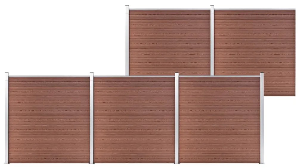 vidaXL Painel de vedação para jardim 872x186 cm WPC castanho