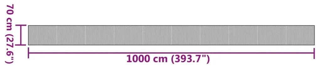 Tapete retangular 70x1000 cm bambu castanho