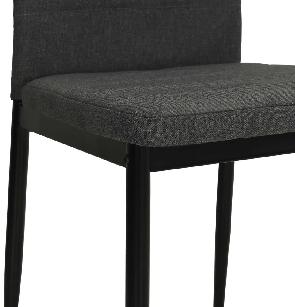 Cadeiras de jantar 2 pcs tecido cinzento-escuro