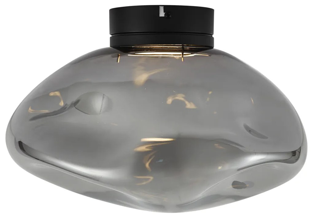 Plafon de design preto com vidro fumado - Gemma Design