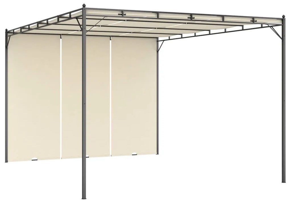 Gazebo de jardim com cortina lateral 4x3x2,25m cor creme