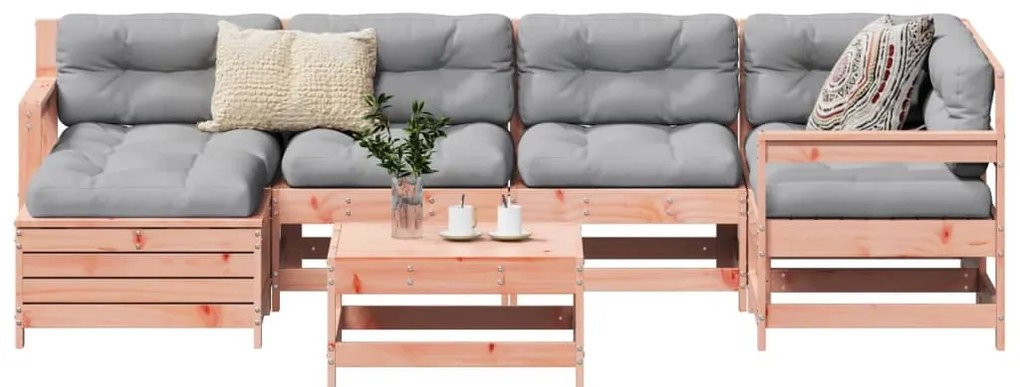 7 pcs conjunto sofás jardim madeira abeto-de-douglas