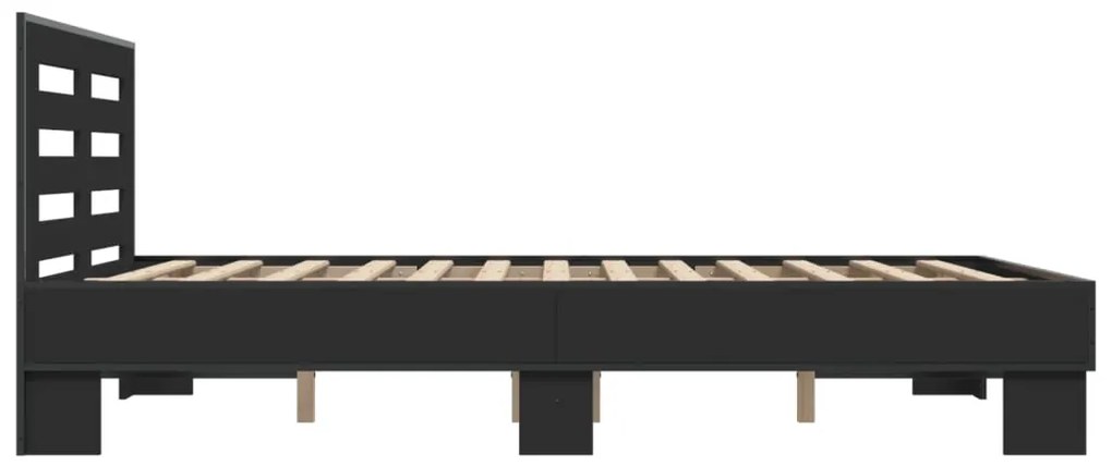 Estrutura de cama 135x190 cm derivados de madeira/metal preto