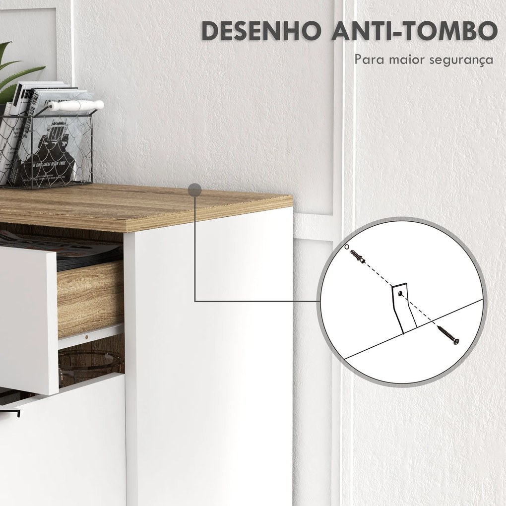 Aparador de Sala de Estar Aparador de Cozinha com 1 Gaveta 2 Portas de