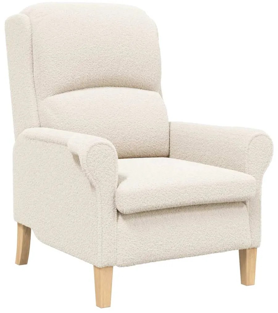 Poltrona Ergonómica Creme Standard Tecido, Madeira