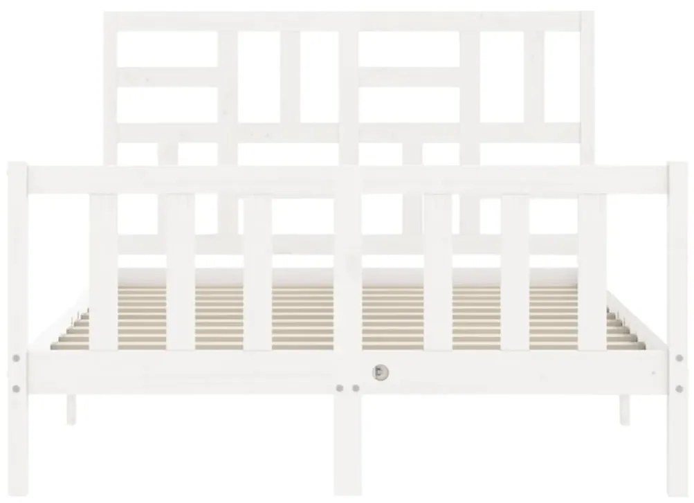 Cama sem colchão 140x190 cm madeira de pinho maciça branco