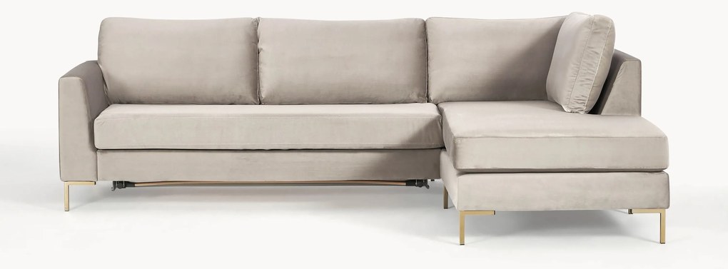 Sofá-cama em veludo com colchão Luna (3 lugares)