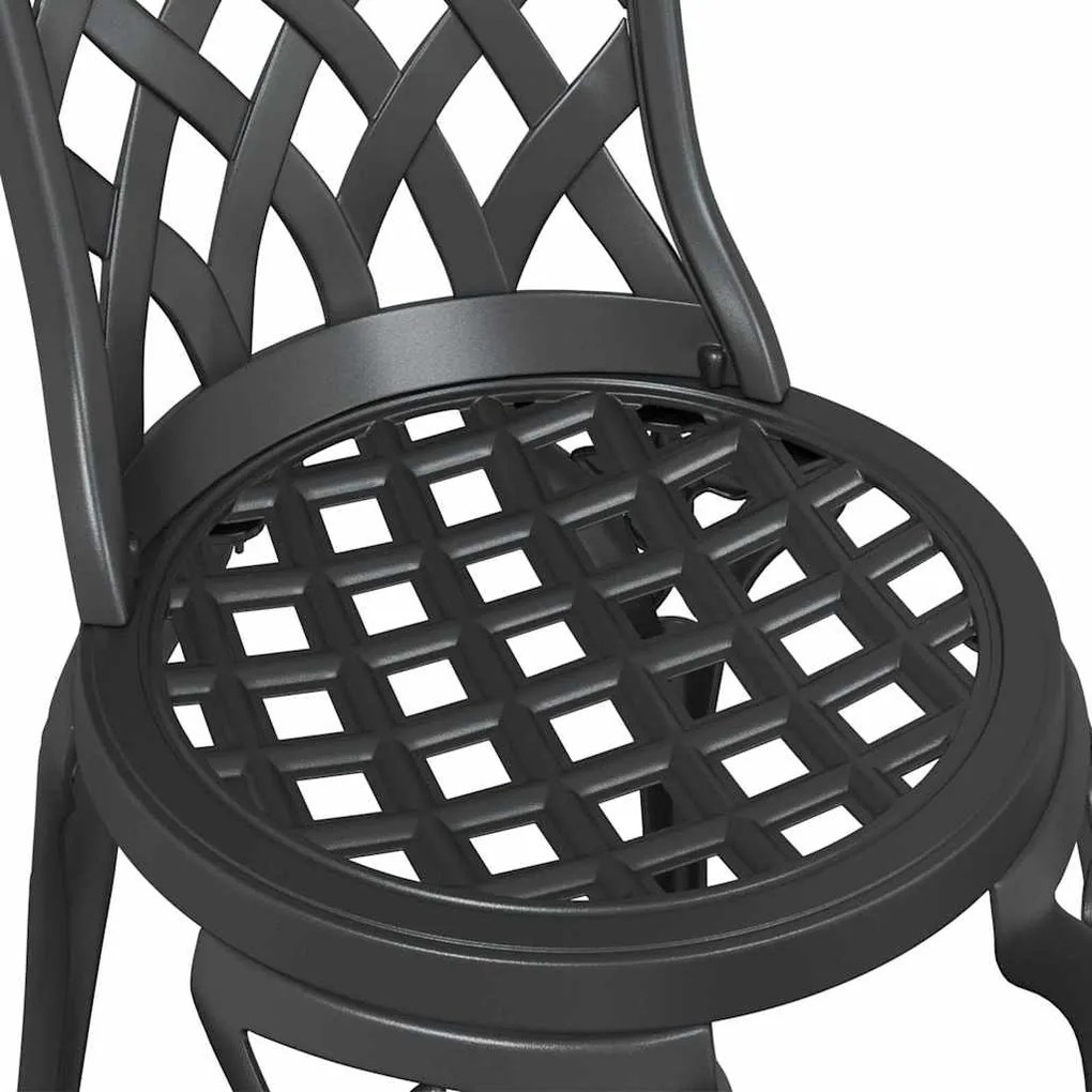 Conjunto de Bistro de Jardim de 3 Peças vidaXL Preto em Alumínio Fundi