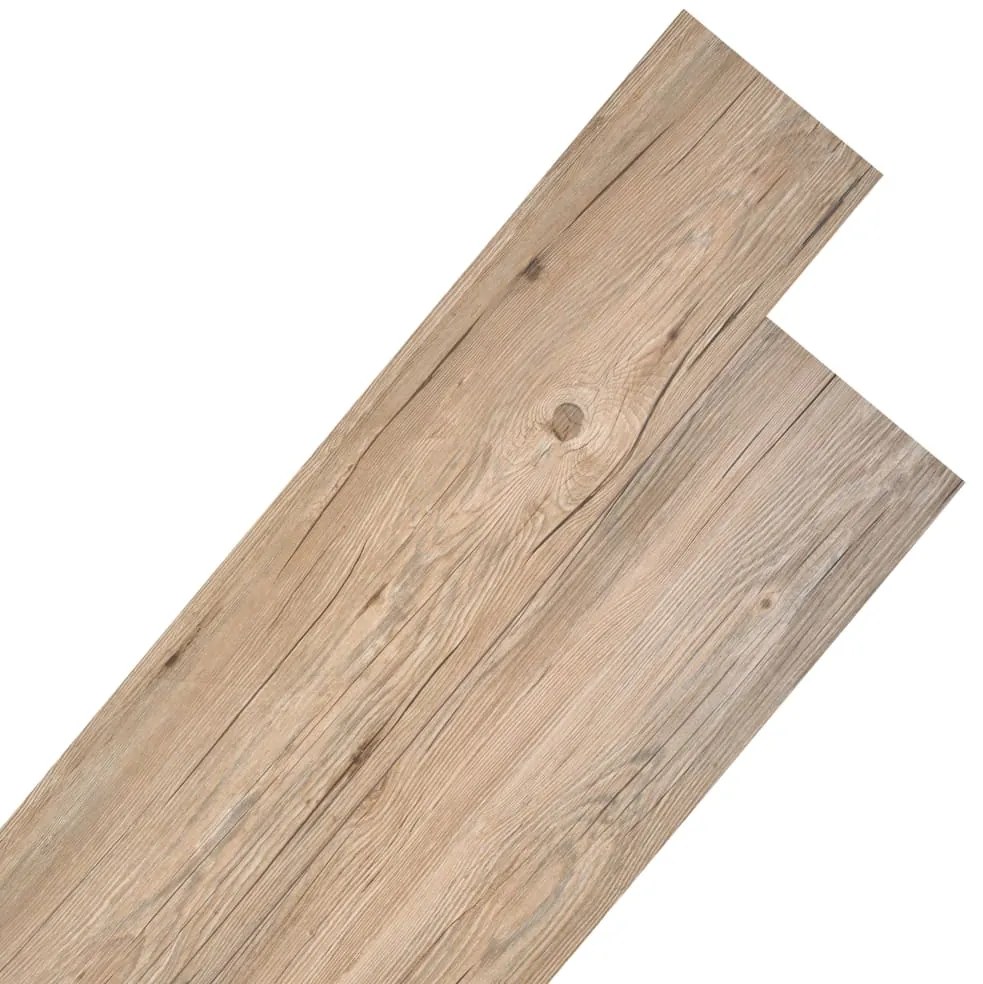 245165 vidaXL Tábuas soalho PVC não-autoadesivo 5,26m² 2 mm carvalho castanho