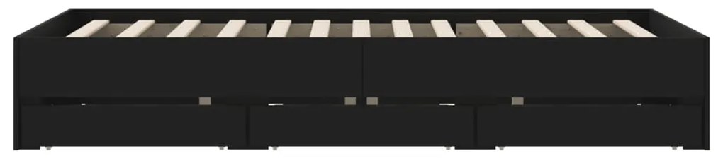 Estrutura cama c/ gavetas 120x190 cm derivados de madeira preto