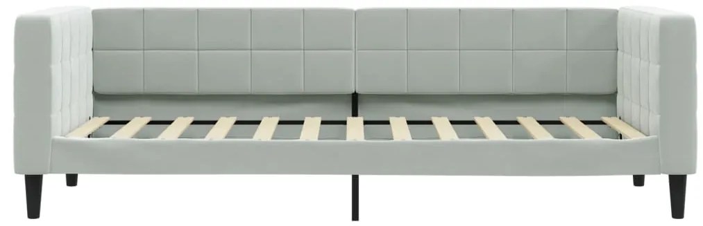 Sofá-cama com gavetão 80x200 cm veludo cinzento-claro