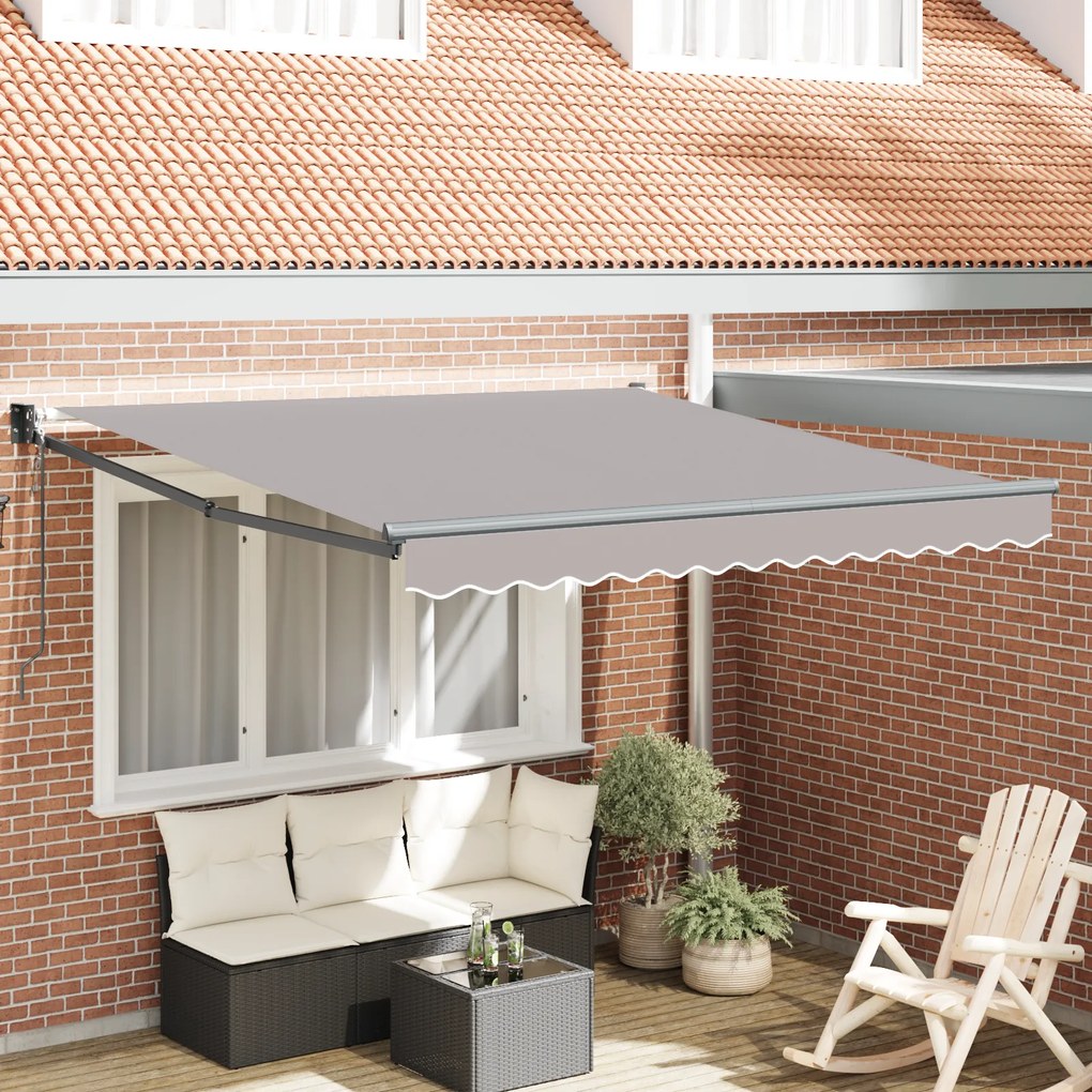 Toldo Retrátil Automático Cinza vidaXL 350x250 cm