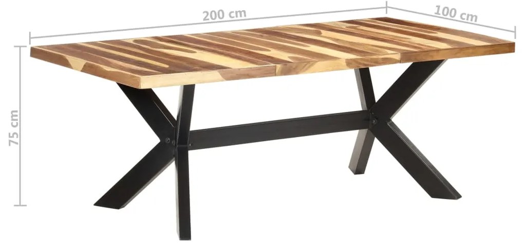 Mesa de jantar 200x100x75 cm madeira maciça c/ acabamento a mel