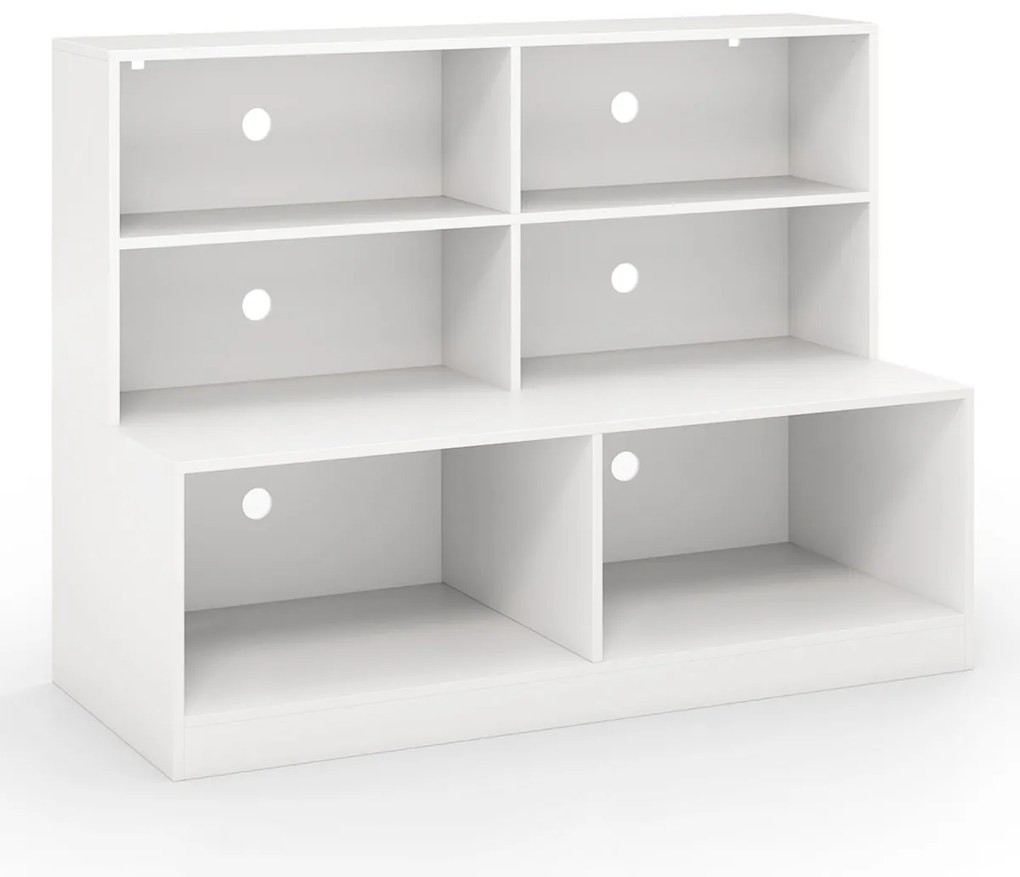 Combinação de banco e sapateira 2 em 1 com 6 cubos abertos antiderrapantes 120 x 50 x 90 cm Branco