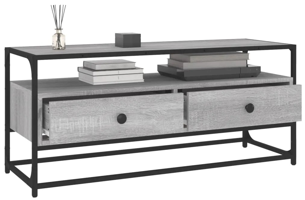 Móvel de TV 100x35x45 cm derivados de madeira cinzento sonoma