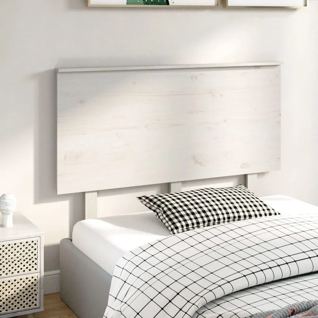Cabeceira de cama 124x6x82,5 cm pinho maciço branco