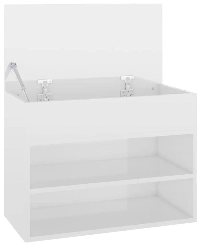 Banco sapateira 60x30x45 cm contraplacado branco brilhante