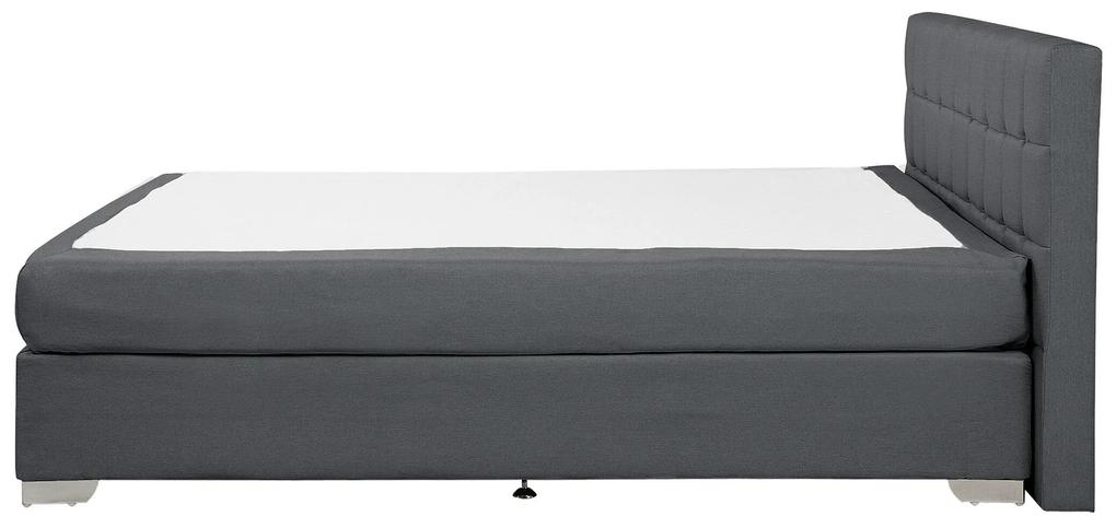 Cama de casal continental em tecido cinzento escuro 180 x 200 cm ADMIRAL Beliani