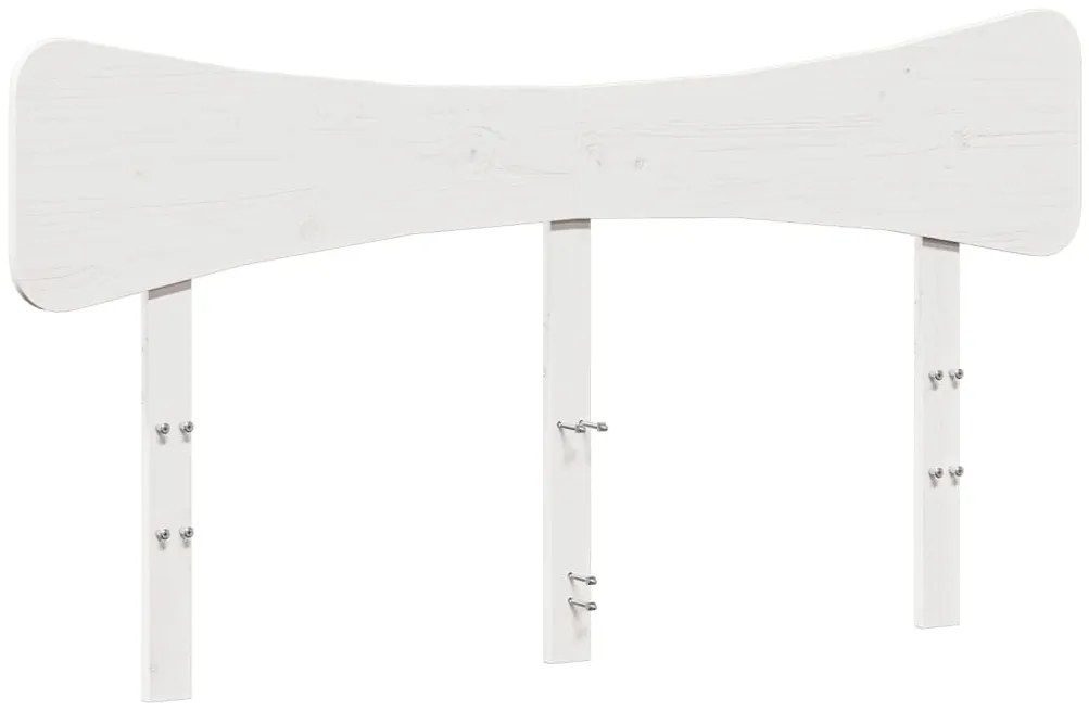 Cama sem colchão 120x200 cm madeira de pinho maciça branco
