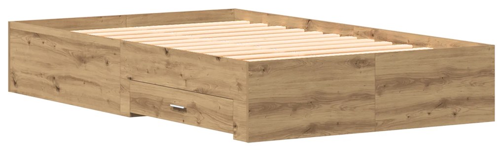 Cama com Gavetas vidaXL Carvalho Artisan 120x190 cm Madeira de engenha