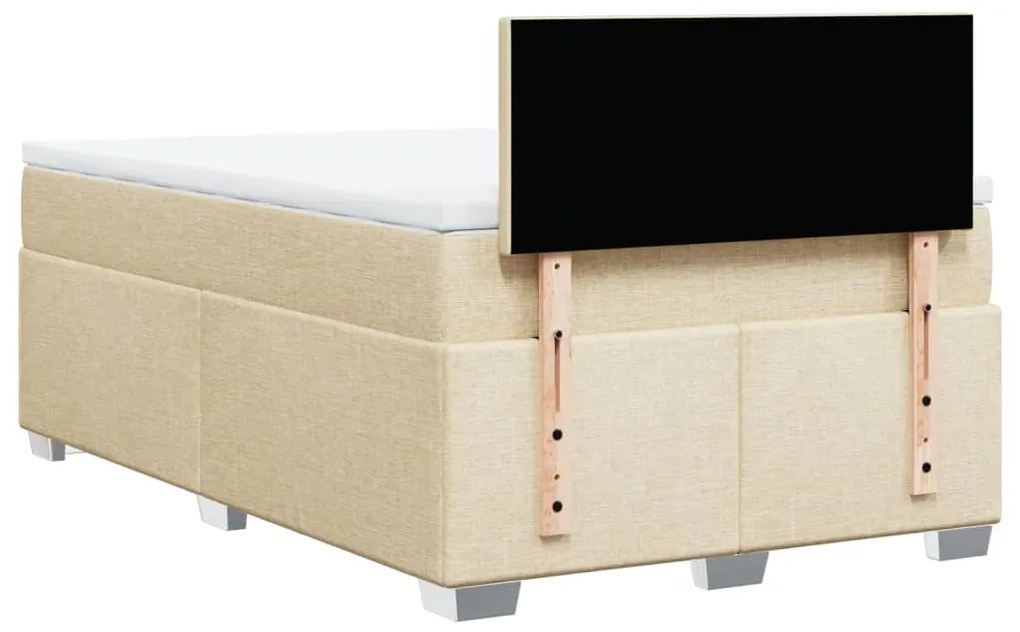 Cama boxspring com colchão 120x190 cm tecido cor creme