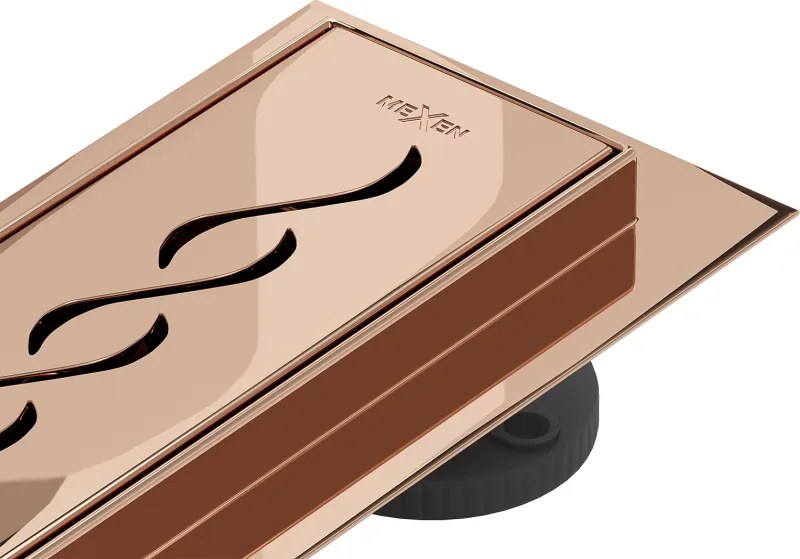 Mexen Flat 360° M18 ralo de linha giratório 50 cm, ouro rosa - 1623050-40