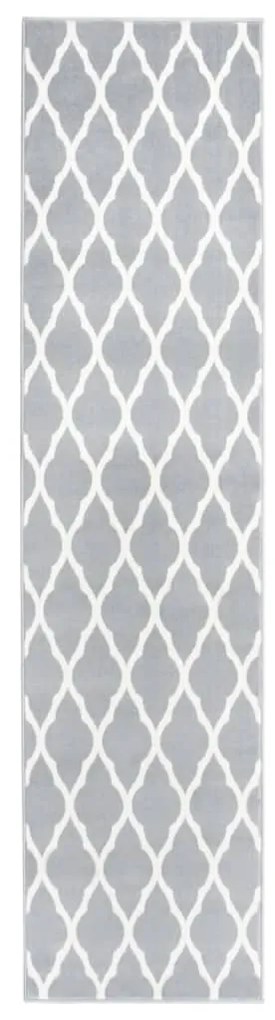 vidaXL Passadeira 60x250 cm polipropileno cinzento e branco