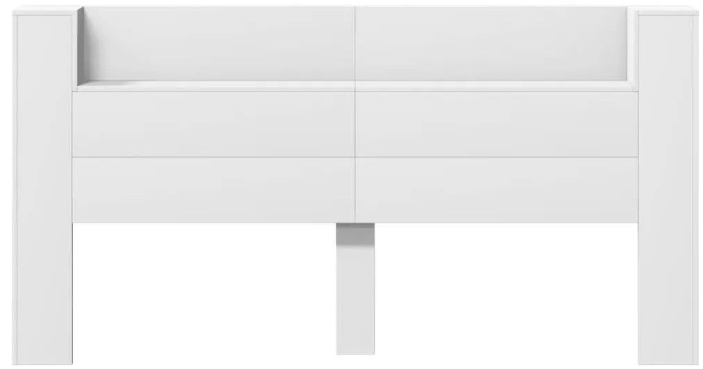 Armário de cabeceira com luzes LED 200x16,5x103,5 cm branco
