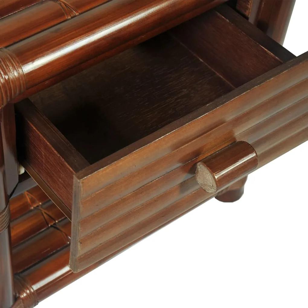 Mesa-de-cabeceira 45x45x40 cm em bambu castanho escuro