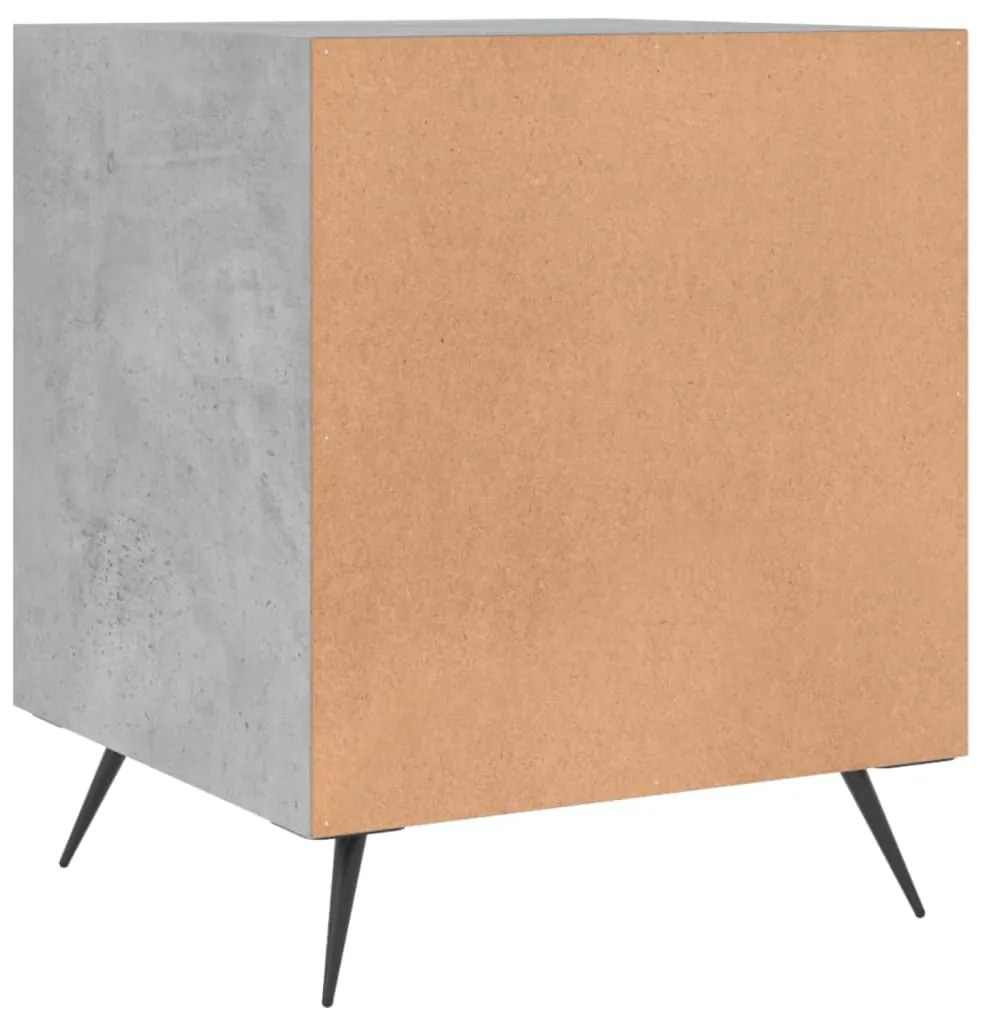 Mesa cabeceira 40x40x50cm derivados de madeira cinzento cimento
