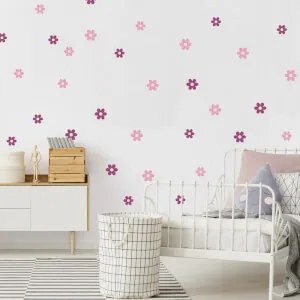Autocolantes para quarto de menina - Flores em rosa