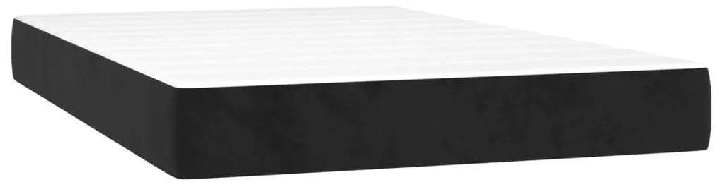 Cama boxspring com colchão 120x200 cm veludo preto