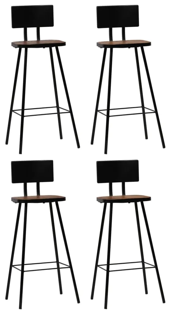 Bancos de bar 4 pcs madeira recuperada maciça