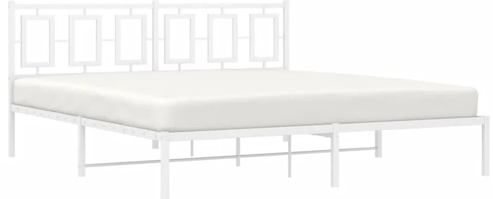 Estrutura de cama com cabeceira 180x200 cm metal branco