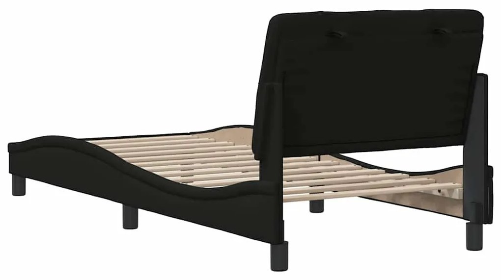 Estrutura de cama sem colchão 90x200 cm tecido preto