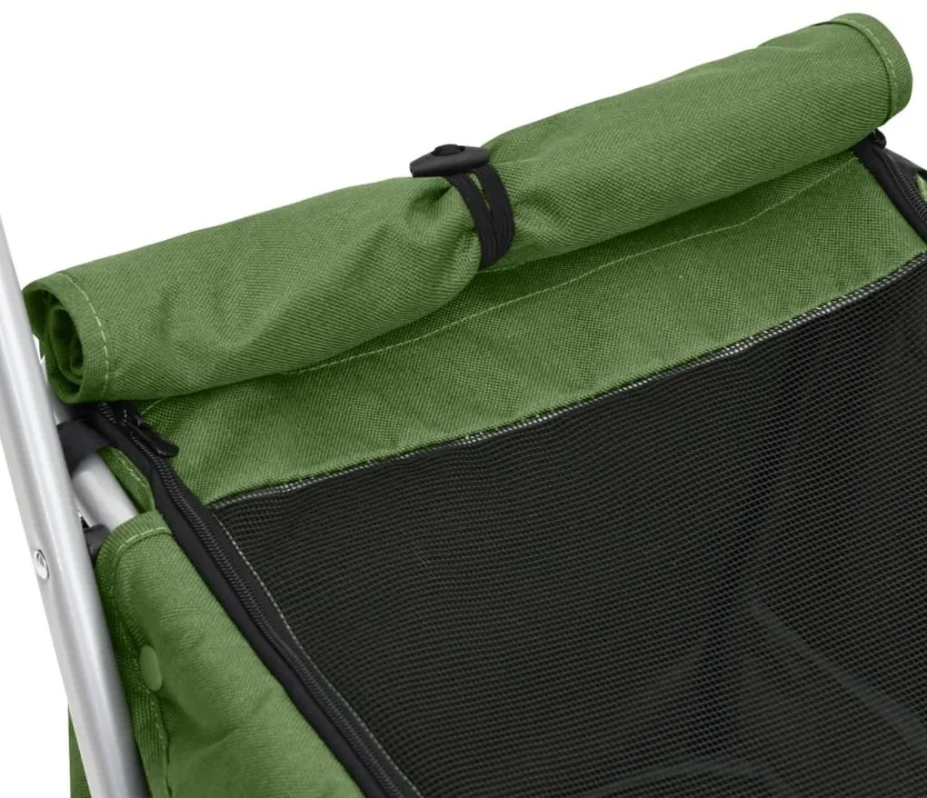 Carrinho dobrável para cães 100x49x96 cm tecido linho verde