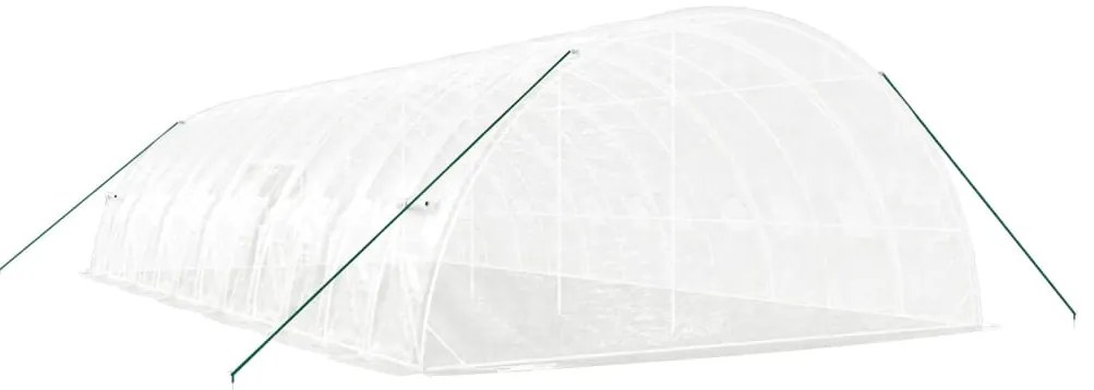Estufa com estrutura de aço 72 m² 12x6x2,85 m branco