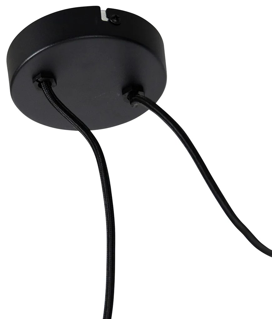 Candeeiro de suspensão preto 2-luzes incl. LED dourado regulável - Cava Luxe Moderno