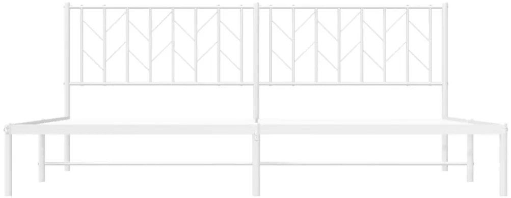 Estrutura de cama com cabeceira 200x200 cm metal branco