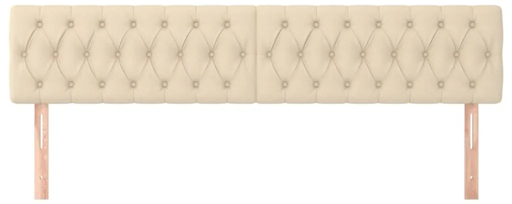 Cabeceira de cama 2 pcs tecido 100x7x78/88 cm creme