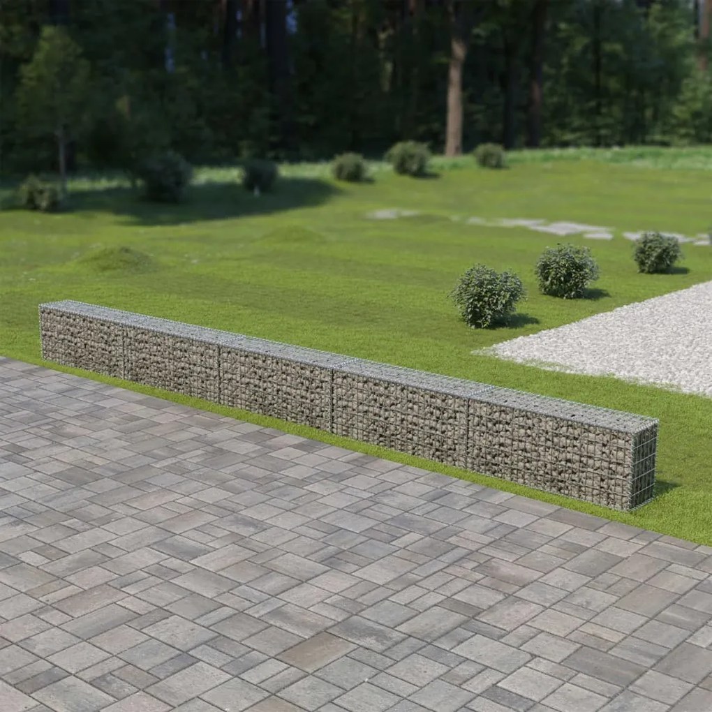 vidaXL Muro gabião com tampas aço galvanizado 600x30x50 cm