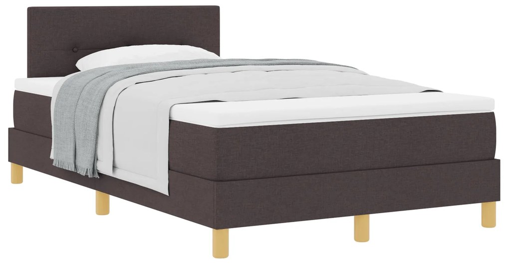 Cama Box Spring com Colchão Castanha Escura 120x200 cm Tecido
