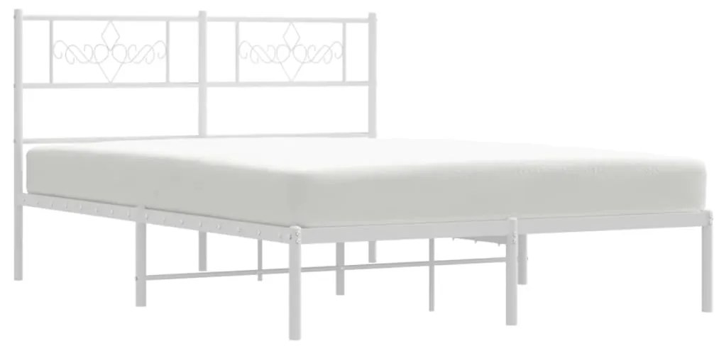 Estrutura de cama com cabeceira 150x200 cm metal branco