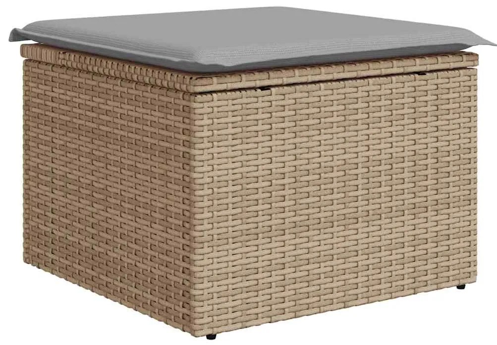 Conjunto de Sofá de Jardim de 7 Peças com Almofadas, Rattan Poliéster