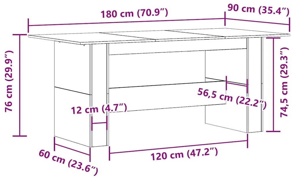 Mesa de jantar madeira antiga 180x90x76 cm madeira trabalhada